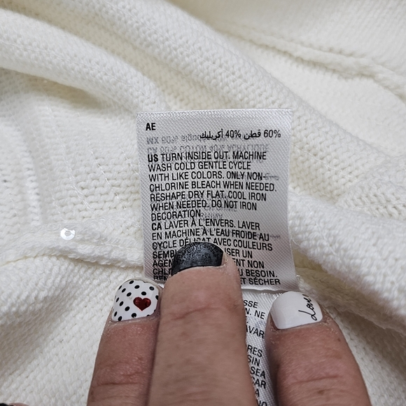 JM Collection: White Sparkling Sequin Sweater Cardigan Jacket ~NWT!! - Picture 5 of 8